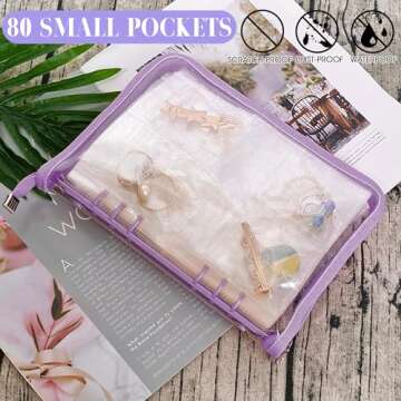 LingLingo Earring Organizer Case Travel Jewelry Organizer Transparent Jewelry Storage Book for Necklace Bracelet Ring Holder with Small Clear Zippered Pouch