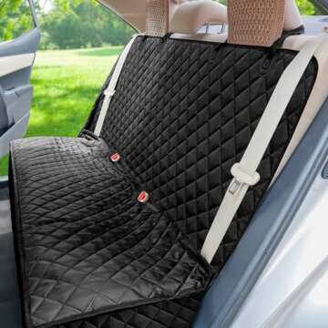 PETICON Waterproof Scratchproof Pet Bench Seat Covers for Cars, Trucks, SUVs, Nonslip Durable Back S...