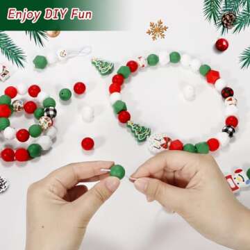 74Pcs Christmas Silicone Beads Set for DIY Crafts