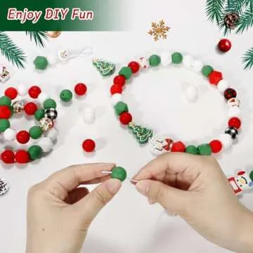 74Pcs Christmas Silicone Beads Set for DIY Crafts