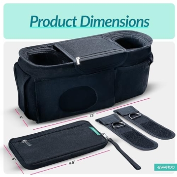Swanoo Stroller Organizer - Universal Fit with Cup Holder