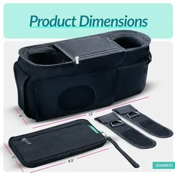 Swanoo Stroller Organizer - Universal Fit with Cup Holder