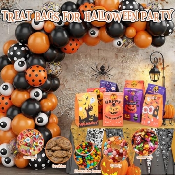 Halloween Treat Bags - 24 Paper Bags with Stickers