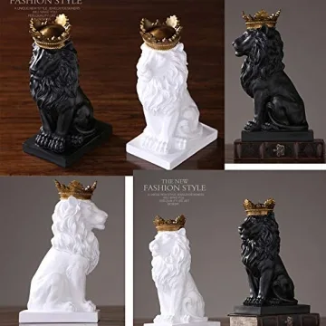 H&W Lion King Statue - Elegant Trophy for Home Decor