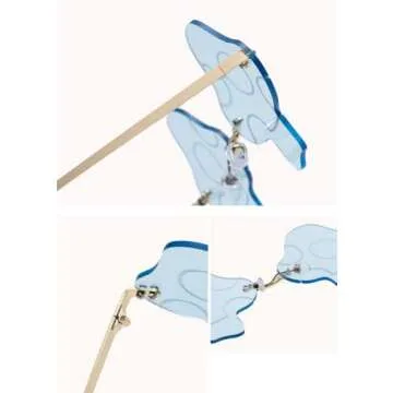 ENTHYI Mushroom Shape Sunglasses for Women Irregular Rimless Eyewear Retro rave Party halloween Sun Glasses