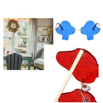 ENTHYI Mushroom Shape Sunglasses for Women Irregular Rimless Eyewear Retro rave Party halloween Sun Glasses