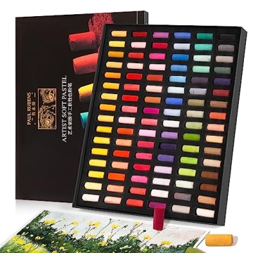 Paul Rubens Professional Soft Pastels, Handmade 96 Vibrant Colors Chalk Pastels Smooth and High Adhe...