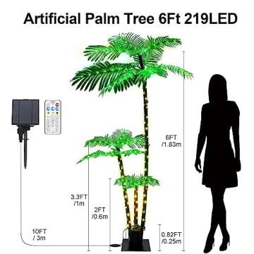 6 FT Lighted Artificial Palm Tree for Holiday Decor