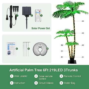 6 FT Lighted Artificial Palm Tree for Holiday Decor