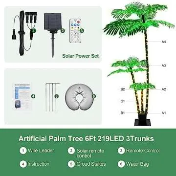 6 FT Lighted Artificial Palm Tree for Holiday Decor
