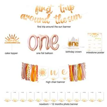 First Trip Around The Sun Birthday Decorations - Boho Sun Theme Party Supplies