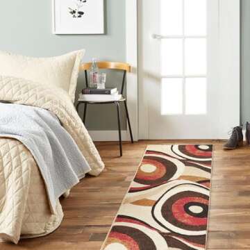 Home Dynamix Tribeca Slade Modern Runner Rug - Abstract Brown/Red 26"x6'