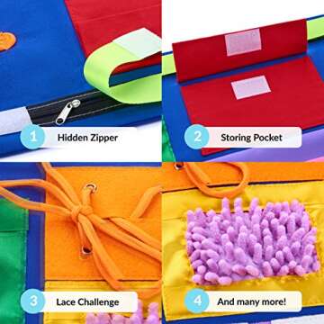 Fidget Blanket for Dementia | Calming & Comforting Activities for Adults with Dementia | Sensory Blanket | Dementia Products for Elderly | Helps Alzheimers, Dementia, Asperger’s, Autism, Anxiety