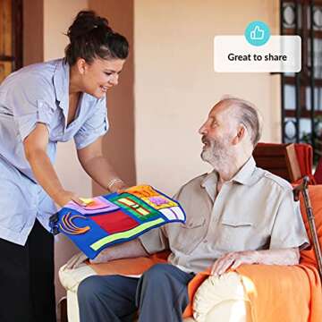 Fidget Blanket for Dementia | Calming & Comforting Activities for Adults with Dementia | Sensory Blanket | Dementia Products for Elderly | Helps Alzheimers, Dementia, Asperger’s, Autism, Anxiety