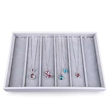 Oirlv Velvet Stackable Jewelry Tray for Organizing Necklaces and Pendants