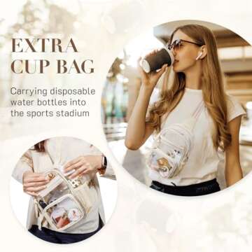 Missnine Clear Bag for Stadium Events - Stylish and Durable Clear Sling Bag Fanny Pack