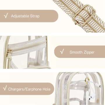 Missnine Clear Sling Bag for Stadium Events and More