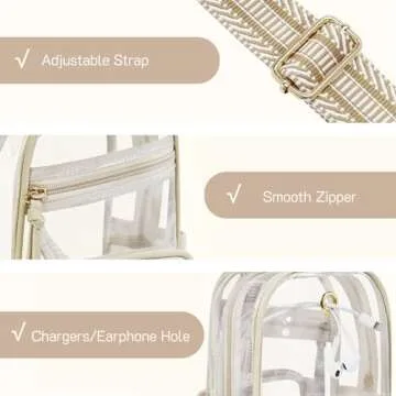 Missnine Clear Sling Bag for Stadium Events and More
