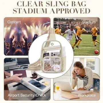 Missnine Clear Sling Bag for Stadium Events and More