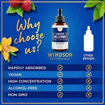 Liquid Melatonin for Adults and Kids 6 Years Up - 3mg Melatonin Drops Extra Strength Liquid Sleep Aid - Fast Absorbtion, Raspberry Vanilla Flavor Melatonina - 2oz, 2-Month Supply, Made in USA