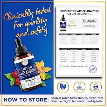 Liquid Melatonin for Adults and Kids 6 Years Up - 3mg Melatonin Drops Extra Strength Liquid Sleep Aid - Fast Absorbtion, Raspberry Vanilla Flavor Melatonina - 2oz, 2-Month Supply, Made in USA
