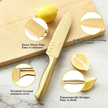Marco Almond Gold Knife Set for Elegance and Precision