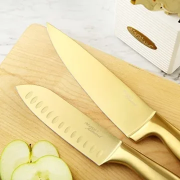 Marco Almond Gold Knife Set for Elegance and Precision