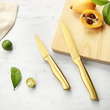 Marco Almond Gold Knife Set for Elegance and Precision