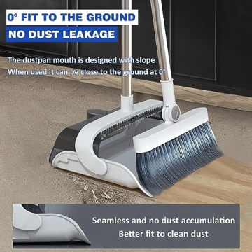 Adjustable Stainless Steel Broom Dustpan Combo Efficient Cleaning