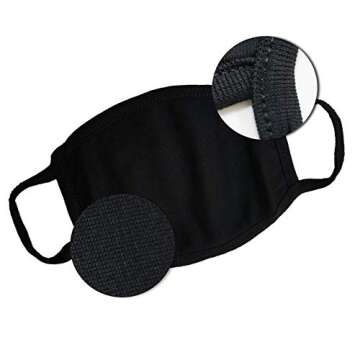 EZCASA reusable face mouth cotton black washable mask for man and women