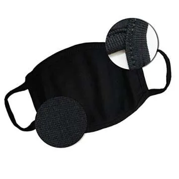 EZCASA reusable face mouth cotton black washable mask for man and women
