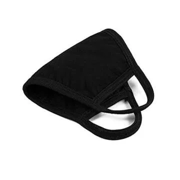 EZCASA reusable face mouth cotton black washable mask for man and women