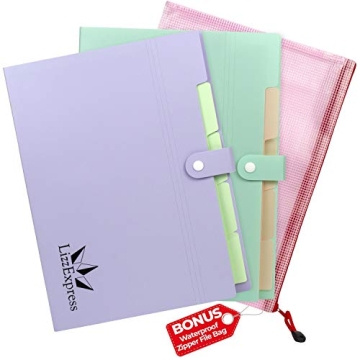 Accordion Folder Organizer with 5 Expandable Pockets