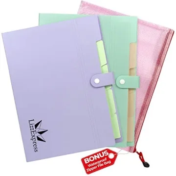 Accordion Folder Organizer with 5 Expandable Pockets