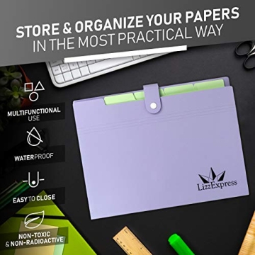 Accordion Folder Organizer with 5 Expandable Pockets