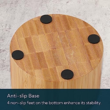 KITCHENDAO Bamboo Salt Cellar Bowl Box Container with Built-in Spoon, Elegant Kitchen Salt Dish Holder Saver Jar with Swivel Magnetic Lid to Storage Pepper Spice Bath Salt Sea Salt, 6OZ