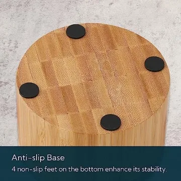 KITCHENDAO Bamboo Salt Cellar Bowl Box Container with Built-in Spoon, Elegant Kitchen Salt Dish Holder Saver Jar with Swivel Magnetic Lid to Storage Pepper Spice Bath Salt Sea Salt, 6OZ