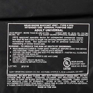 Kent ONYX Adult Universal Type 2 USCG Approved Life Jacket , Universal (Adults 90+ lbs, 30"-52" chest)