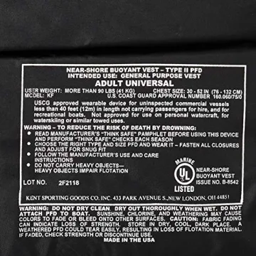 Kent ONYX Adult Universal Type 2 USCG Approved Life Jacket , Universal (Adults 90+ lbs, 30"-52" chest)