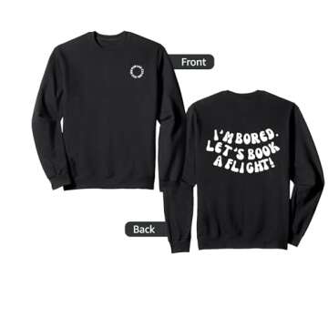 Cute Oversized Travel Sweatshirt for Airport Adventure