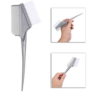 Kare & Kind 9 Pcs Hair Coloring and Styling Kit - 3x Single Brushes, 1x Hair Dye Comb-Brush, 5x Hair Clips- For Balayage, Highlights, Foiling, Micro Braiding, Keratin Treatment - DIY, Home, Salon Use