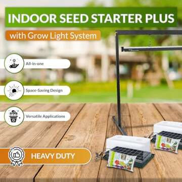 Greenhouse Megastore Indoor Seed Starter Kit with 4' Grow Light - 2 Pack of 36-Cells Seedling Starte...