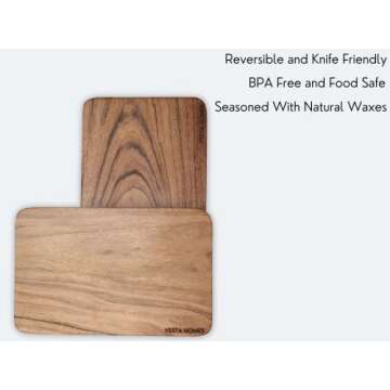 Vesta Homes Single Block Wooden Chopping/Cutting Board/Plate for Kitchen Vegetables, Fruits & Cheese | Natural Acacia Wood | Natural Color, 28 x 20 x 1.5 cm | Handcrafted
