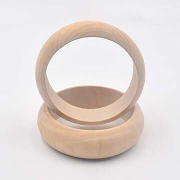 ccHuDE 4 Pcs Blank Unfinished Wood Bangle Bracelets Natural Wooden Rings Wood Circles for Crafts Jewelry DIY 25mm