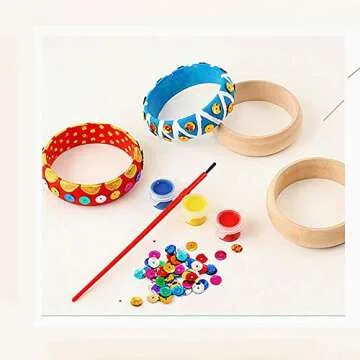 ccHuDE 4 Pcs Unfinished Wood Bangle Bracelets for DIY
