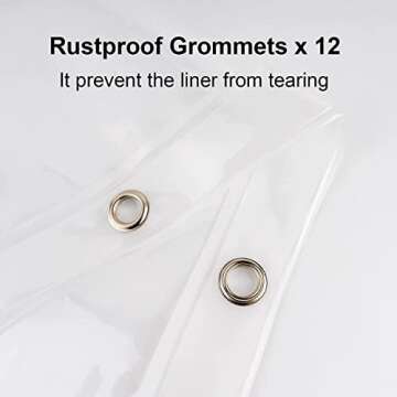 EurCross 72 x 108 inch Extra Long Clear Shower Curtain Liner with 5 Magnets,PVC Free Thick EVA Showe...