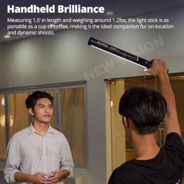 Godox LC500R Mini RGB LED Light Stick, 2500K-8500K Adjustable, 360° Full Color, 15 FX Lighting Effects, CRI 95 TLCI 96 Accurate Color, 0-100% Dimmable Support APP Control with Carry abg