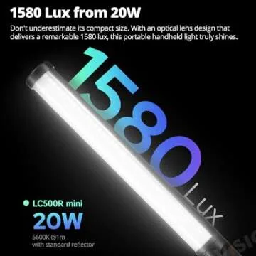 Godox LC500R Mini RGB LED Light Stick, 2500K-8500K Adjustable, 360° Full Color, 15 FX Lighting Effects, CRI 95 TLCI 96 Accurate Color, 0-100% Dimmable Support APP Control with Carry abg