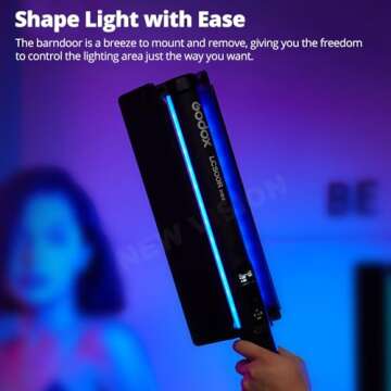 Godox LC500R Mini RGB LED Light Stick, 2500K-8500K Adjustable, 360° Full Color, 15 FX Lighting Effects, CRI 95 TLCI 96 Accurate Color, 0-100% Dimmable Support APP Control with Carry abg