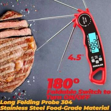 GDEALER Ultra-Fast Waterproof Meat Thermometer for Cooking